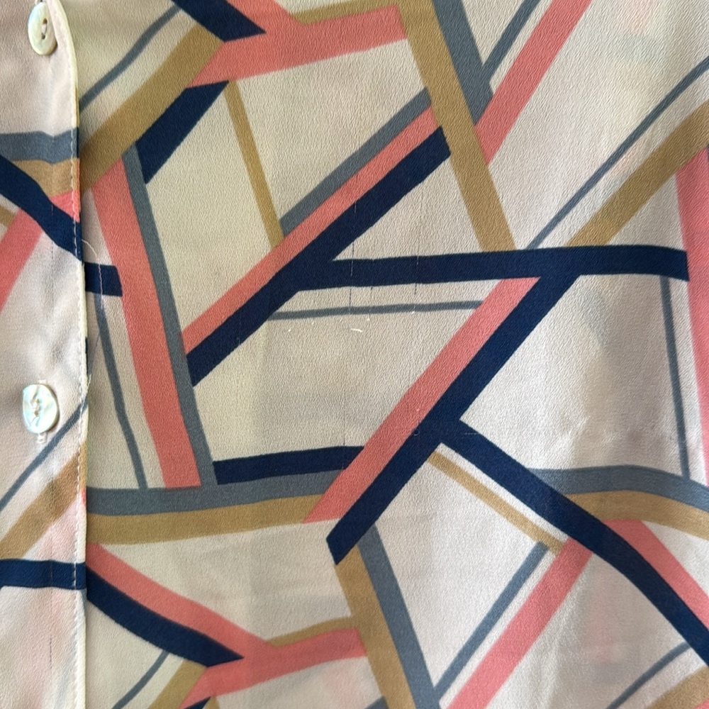 Olm Women’s Button Down Modern Print Blouse XL - Picture 5 of 9